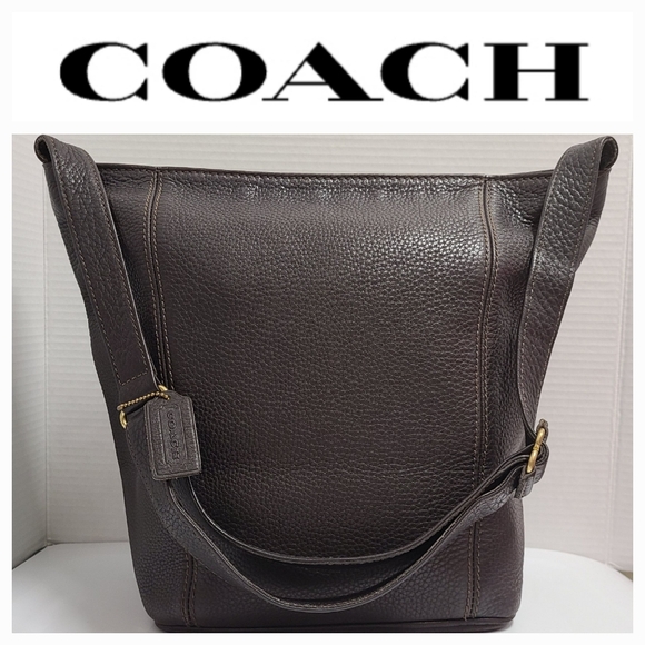 COACH Vintage 97' Soft Natural Grain Leather Bucket Bag #4927 in Walnut Brown - Picture 1 of 16